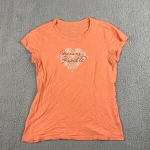 Banana Republic Women's Small Orange 100% Cotton Logo Short Sleeve Shirt